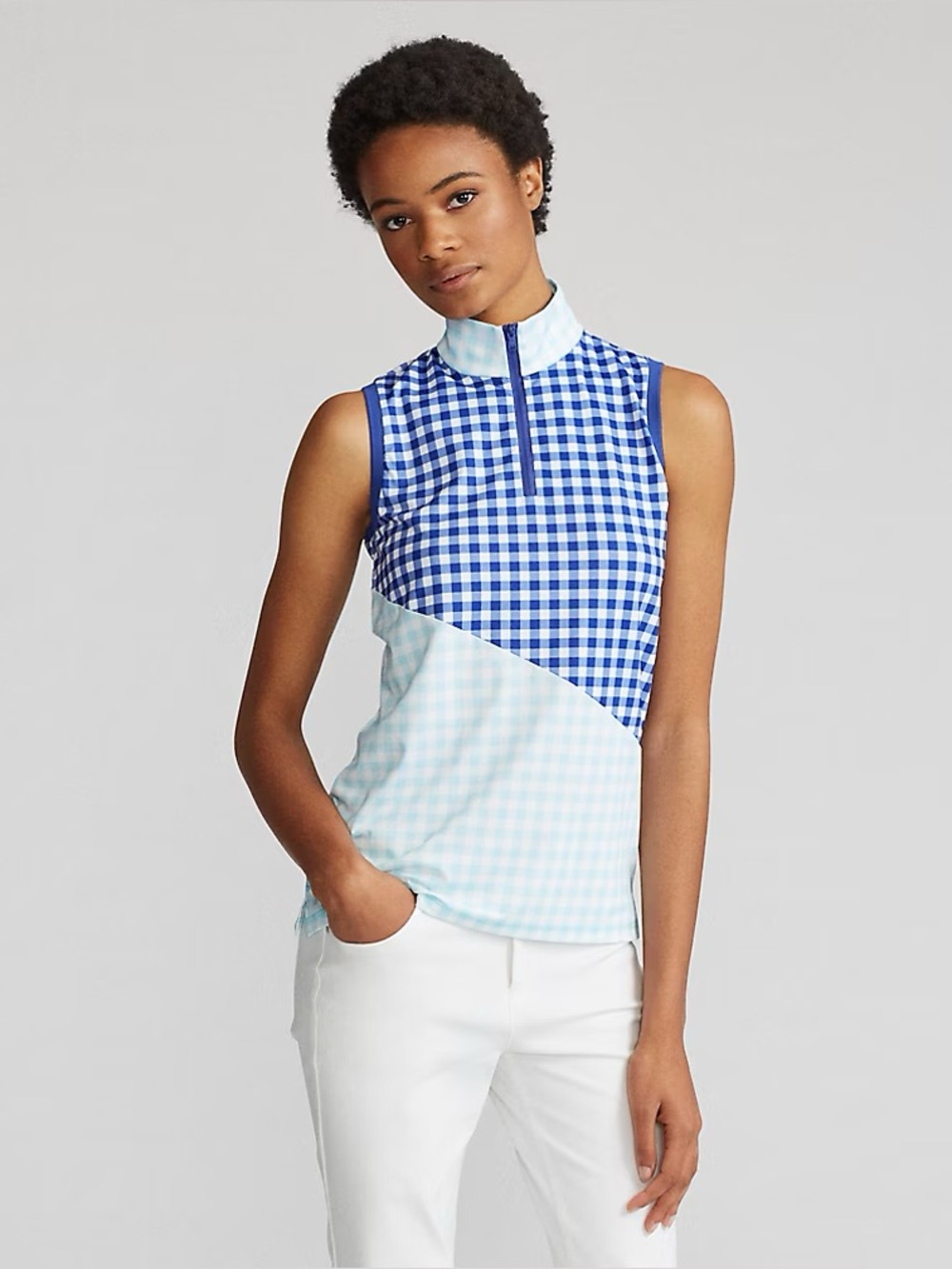 Gingham Quarter-Zip Polo Shirt
RLX Golf size Large